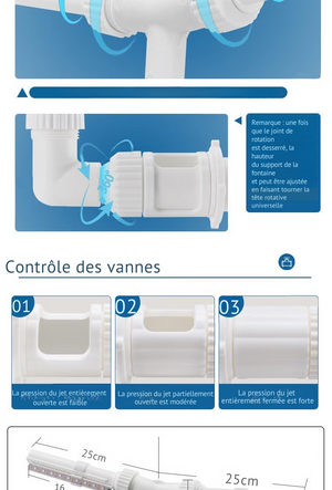 Fontaine Solaire à Double Jet avec Lumières pour Piscine