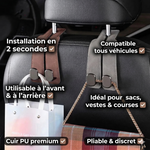 Crochet d'appui-tête pour voiture – Idéal pour sacs, vestes et bien plus
