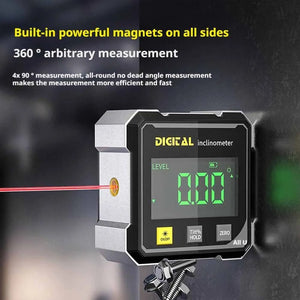 Rapporteur d’Angle Numérique Magnétique 4 Faces avec Laser