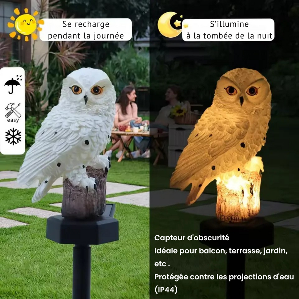 Lampe solaire Hibou (étanche et durable)