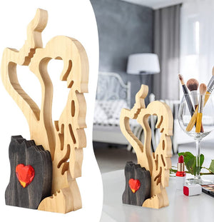 Ornement en bois design "Amour Éternel"