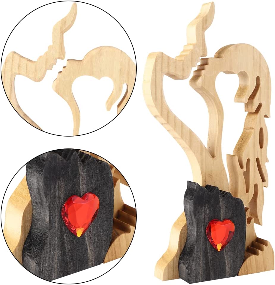 Ornement en bois design "Amour Éternel"