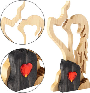 Ornement en bois design "Amour Éternel"