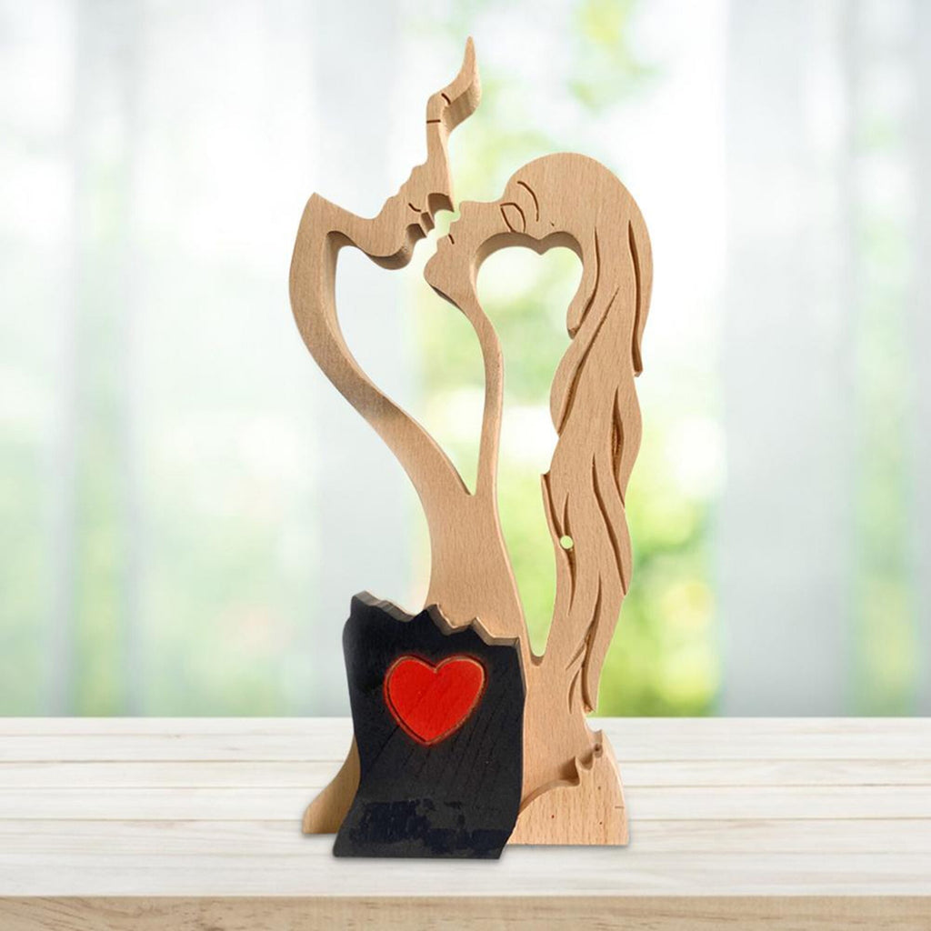 Ornement en bois design "Amour Éternel"